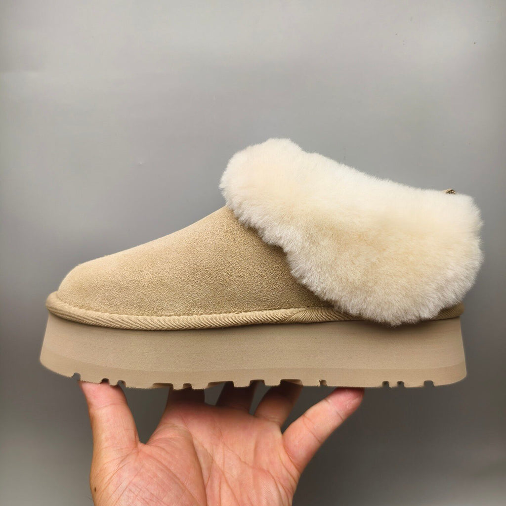 1393 Suede-Style Platform Slip-On Shoes – Sand