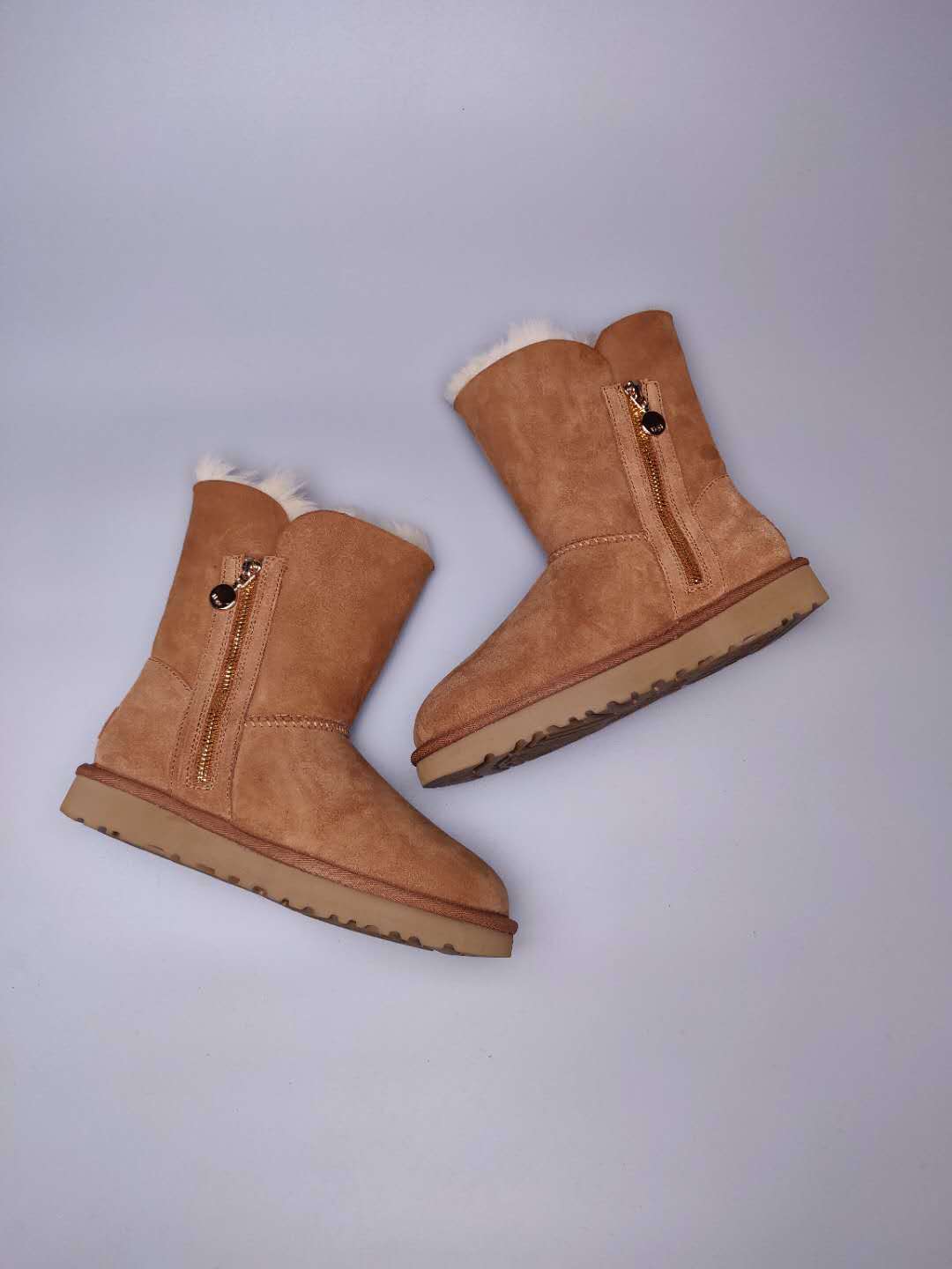 2480 Side-Zip Mid-Calf Boots – Chestnut