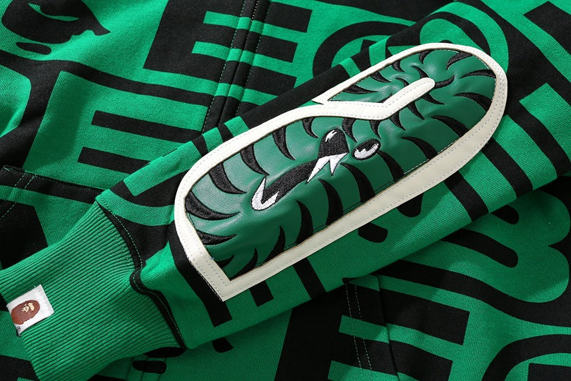BAPE All-Over Logo Shark Zip Hoodie