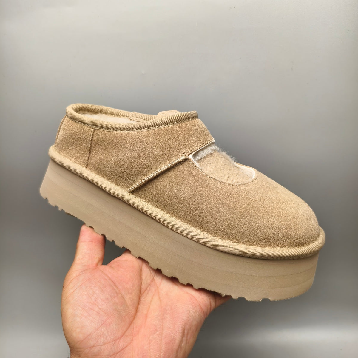 7612 Platform Mary Jane Fashion Shoes – Sand