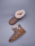 6554 Fabric-Texture Shoes – Chestnut
