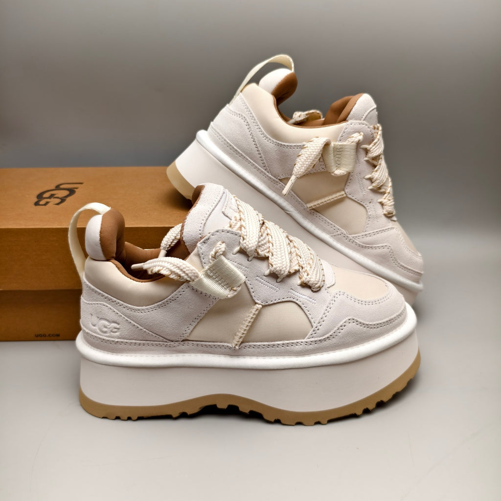 1541 Chunky Platform Lace-Up Sneakers – White