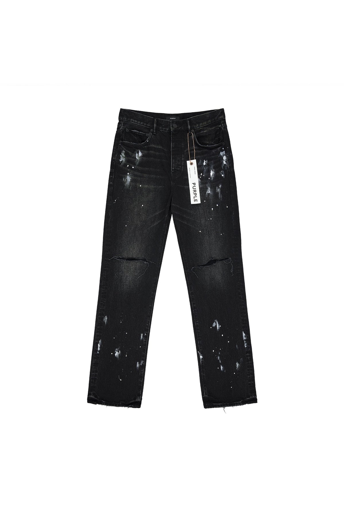 P011 Knee Slit Paint Splatters