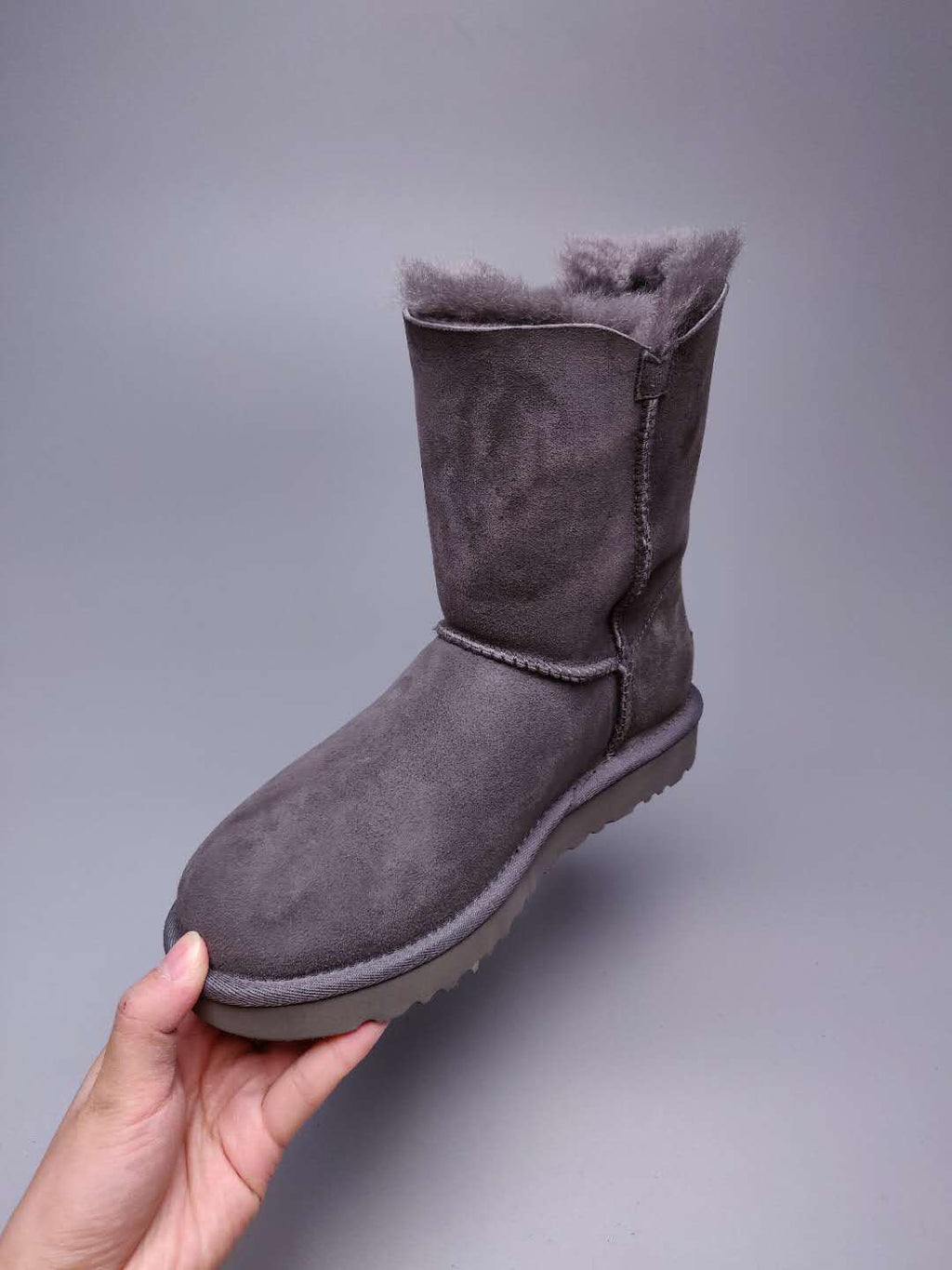 2480 Side-Zip Mid-Calf Boots – Gray