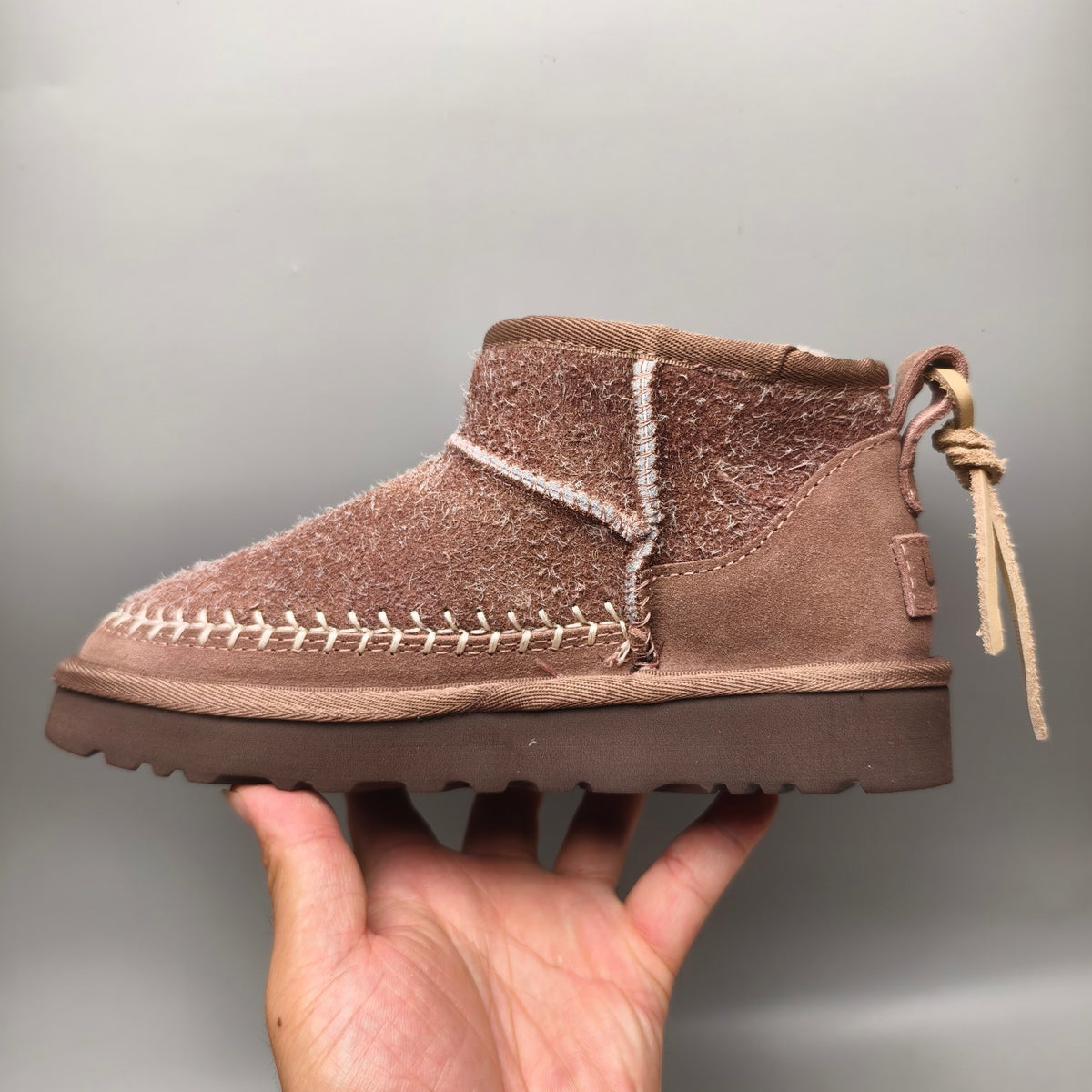 1538 Suede-Style Shoes with Back Strap – Brown