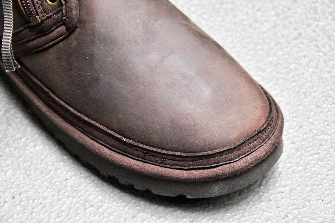 3883 Men's Crazy Horse Leather Zip-Up Shoes