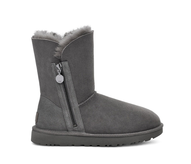 2480 Side-Zip Mid-Calf Boots – Gray