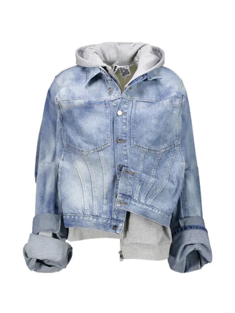 Natasha Zinko multi-layer hooded denim jacket
