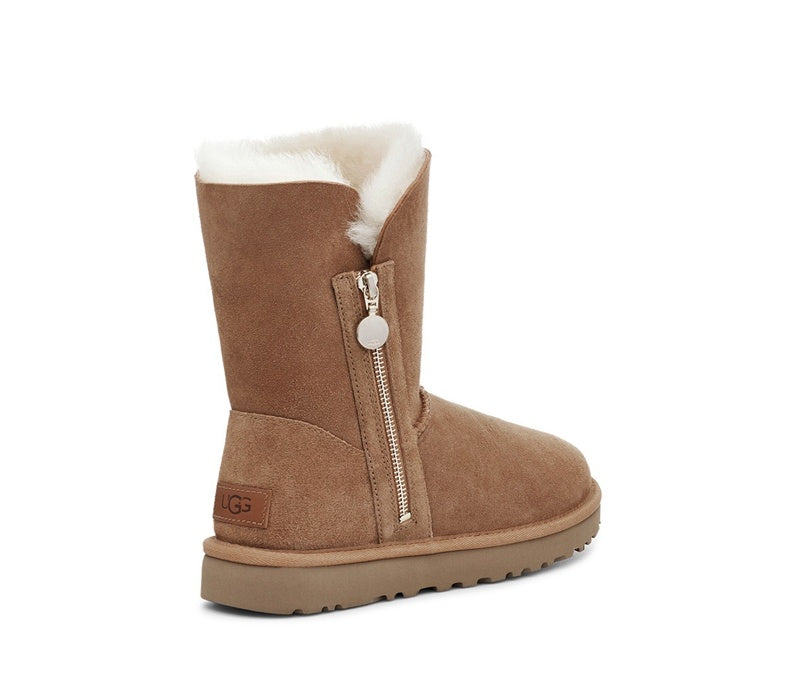 2480 Side-Zip Mid-Calf Boots – Chestnut
