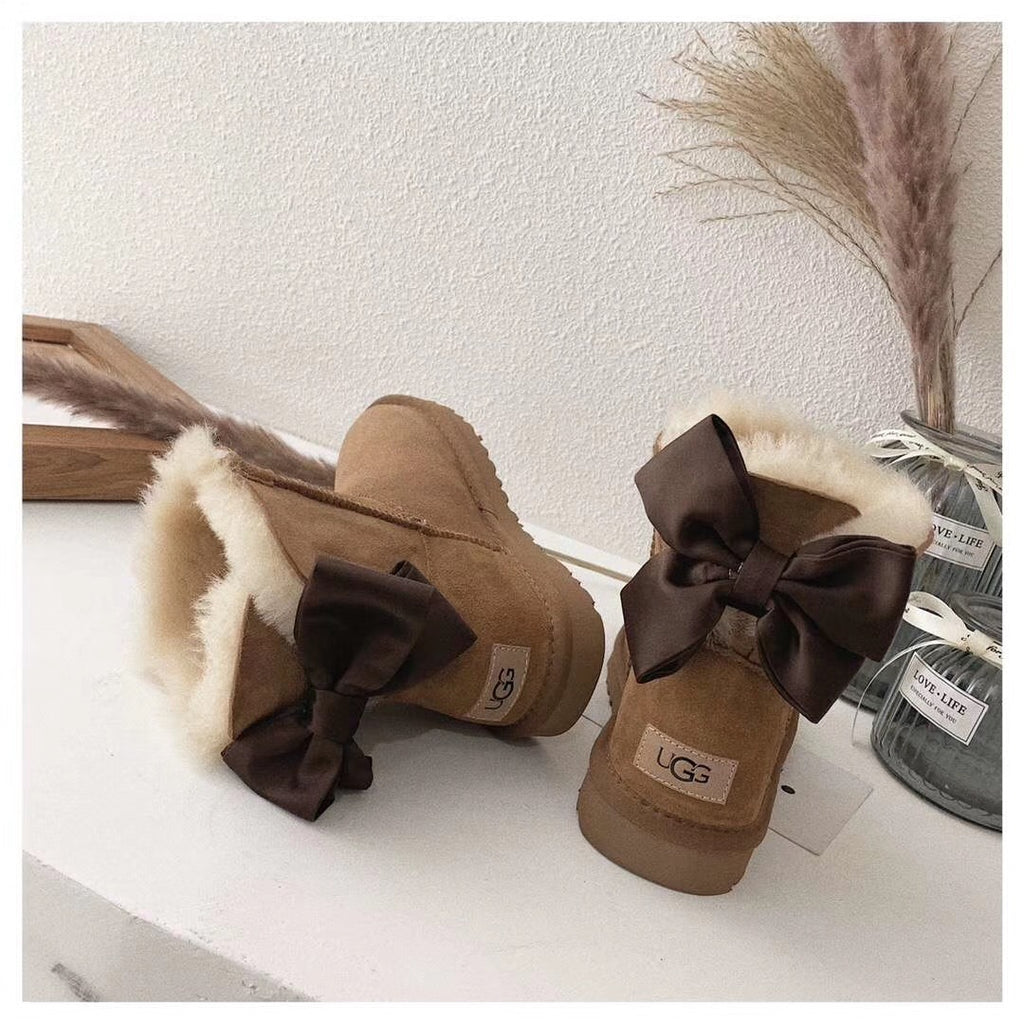 3130 Bow-Detail Ankle Boots – Chestnut
