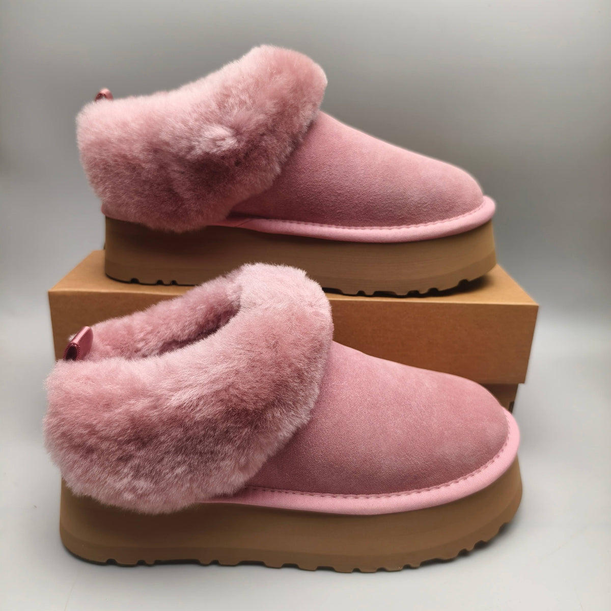1393 Suede-Style Platform Slip-On Shoes – Pink