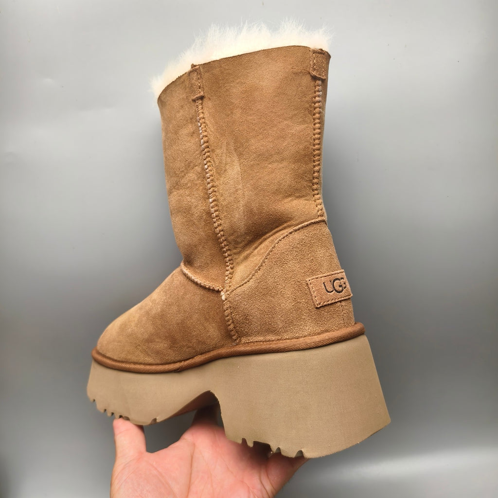 1533 Women's Platform Wedge Mid-Calf Boots – Chestnut