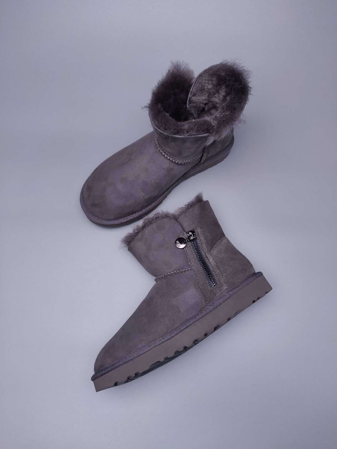 2481 Side-Zip Ankle Boots – Gray