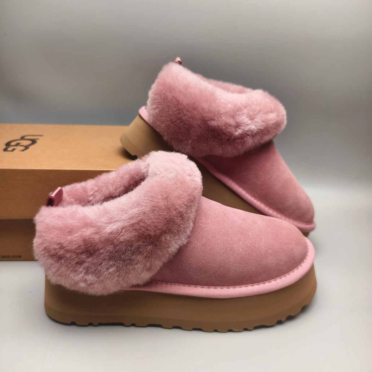 1393 Suede-Style Platform Slip-On Shoes – Pink