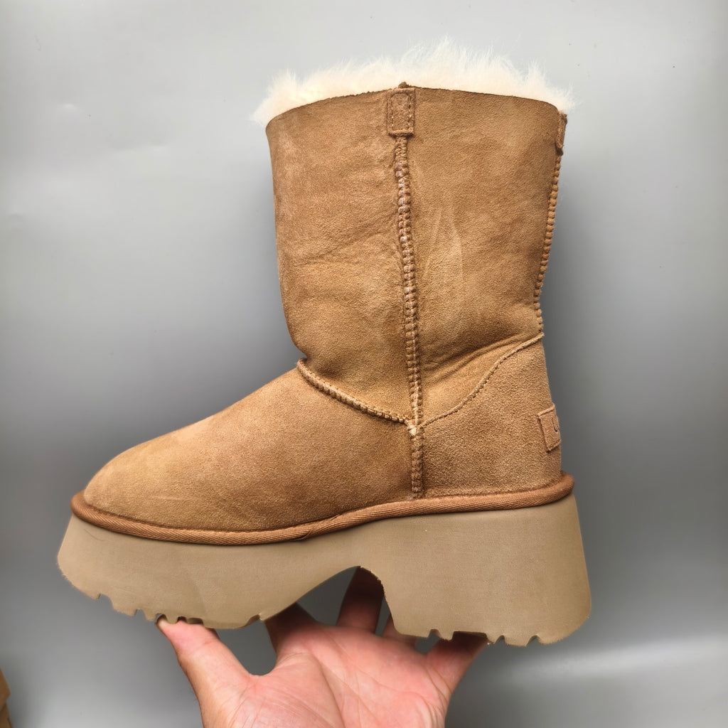 1533 Women's Platform Wedge Mid-Calf Boots – Chestnut