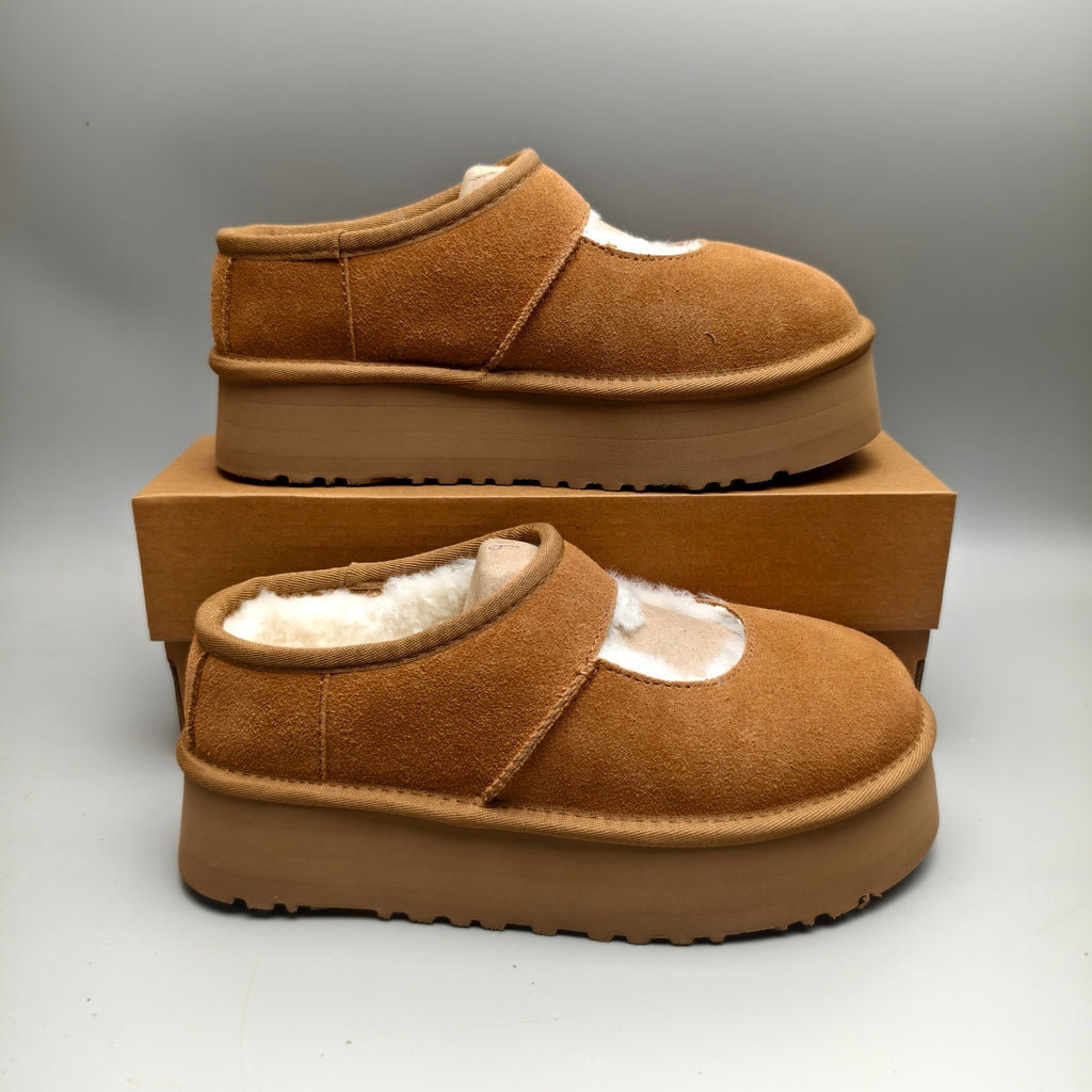 7612 Platform Mary Jane Fashion Shoes – Chestnut