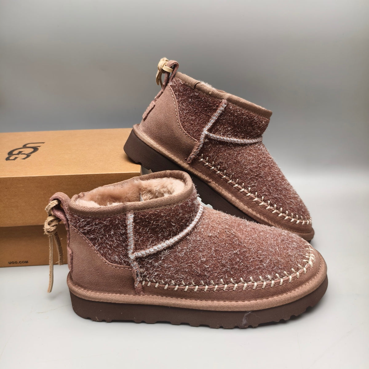 1538 Suede-Style Shoes with Back Strap – Brown