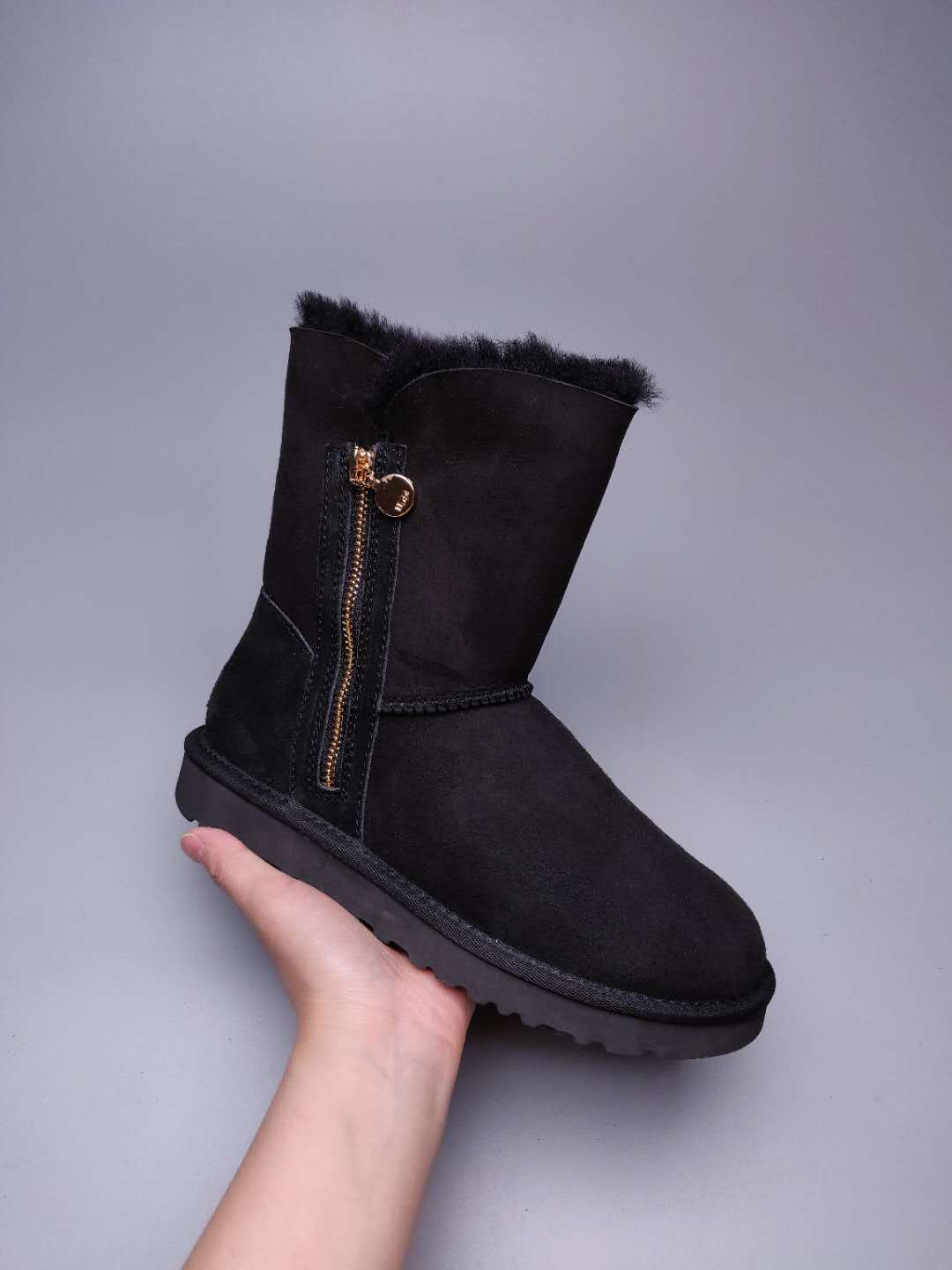 2480 Side-Zip Mid-Calf Boots – Black