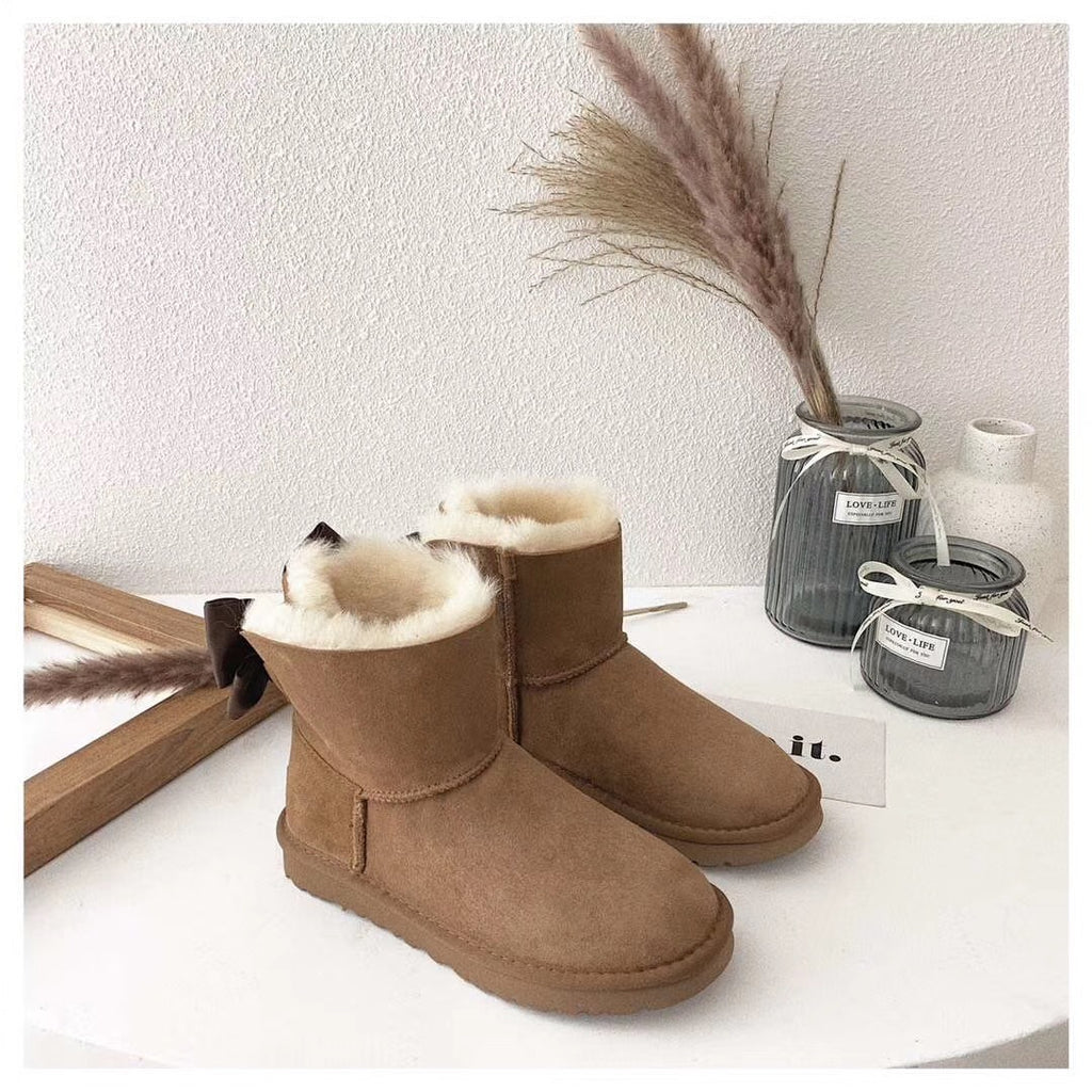 3130 Bow-Detail Ankle Boots – Chestnut