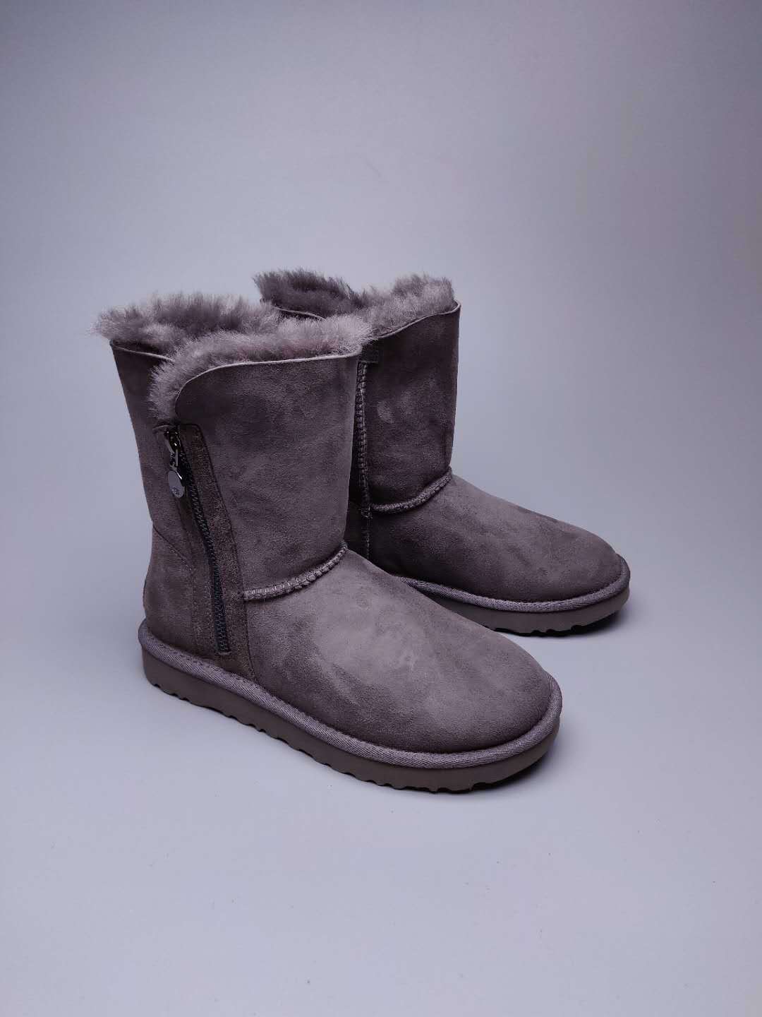 2480 Side-Zip Mid-Calf Boots – Gray
