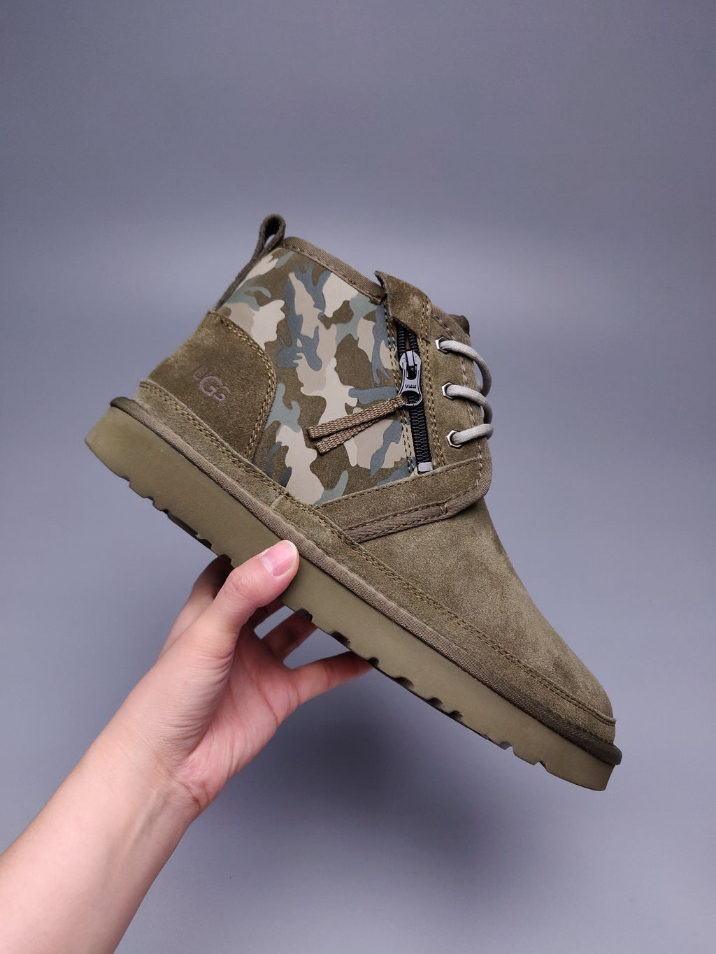 4193 Men's Colorblock Camo Shoes – Army Green