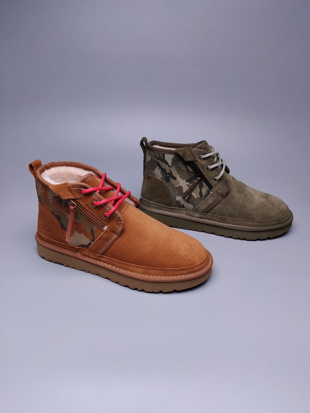 4193 Men's Colorblock Camo Shoes – Army Green