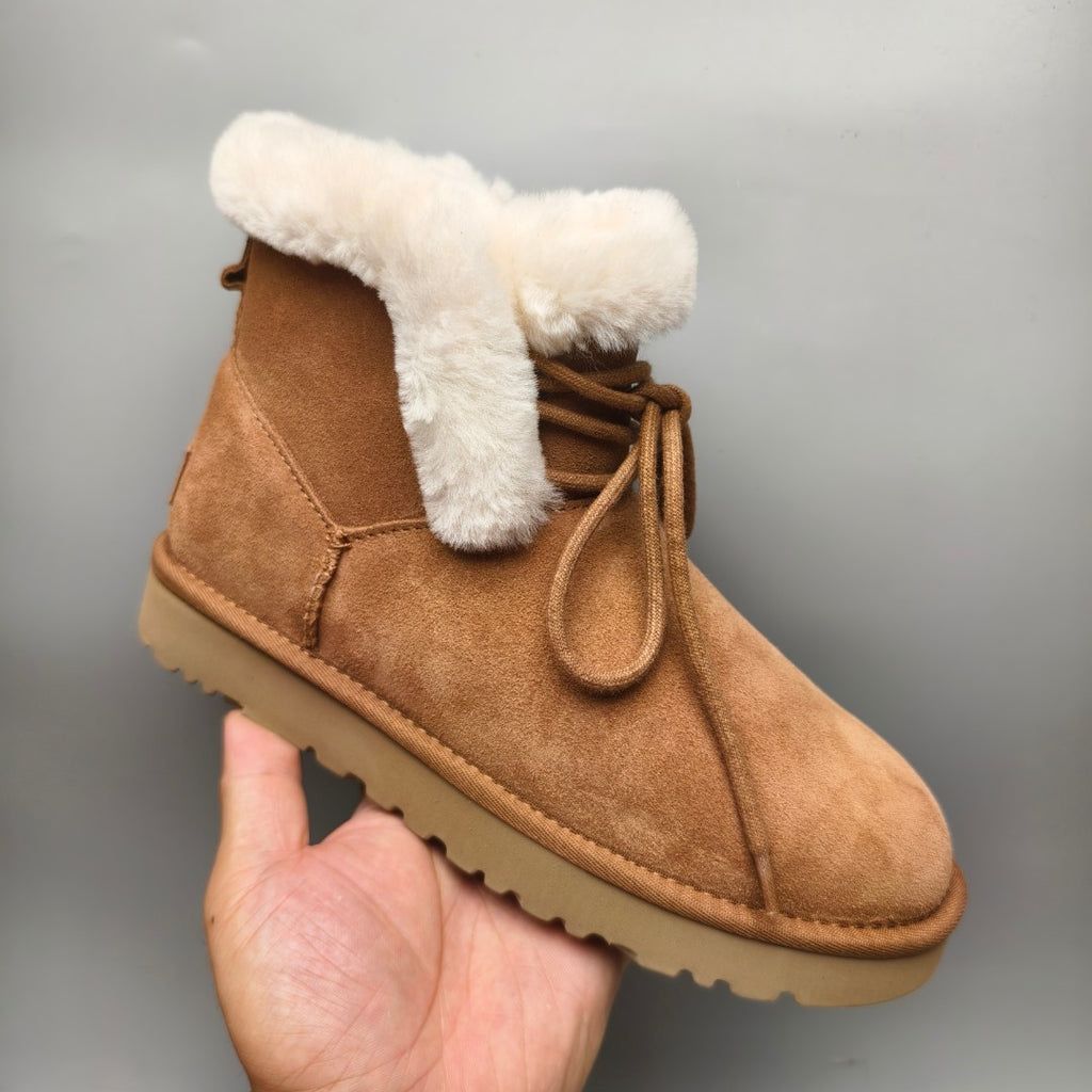 4576 Lace-Up Mid-Calf Casual Boots – Chestnut