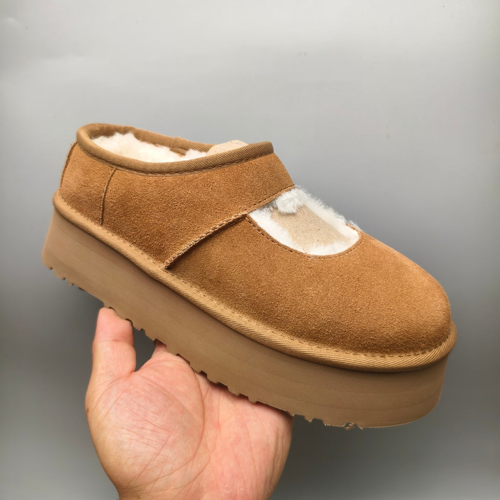 7612 Platform Mary Jane Fashion Shoes – Chestnut