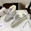 7888 Daisy Rhinestone-and-Ribbon Detail Shoes – White/Silver