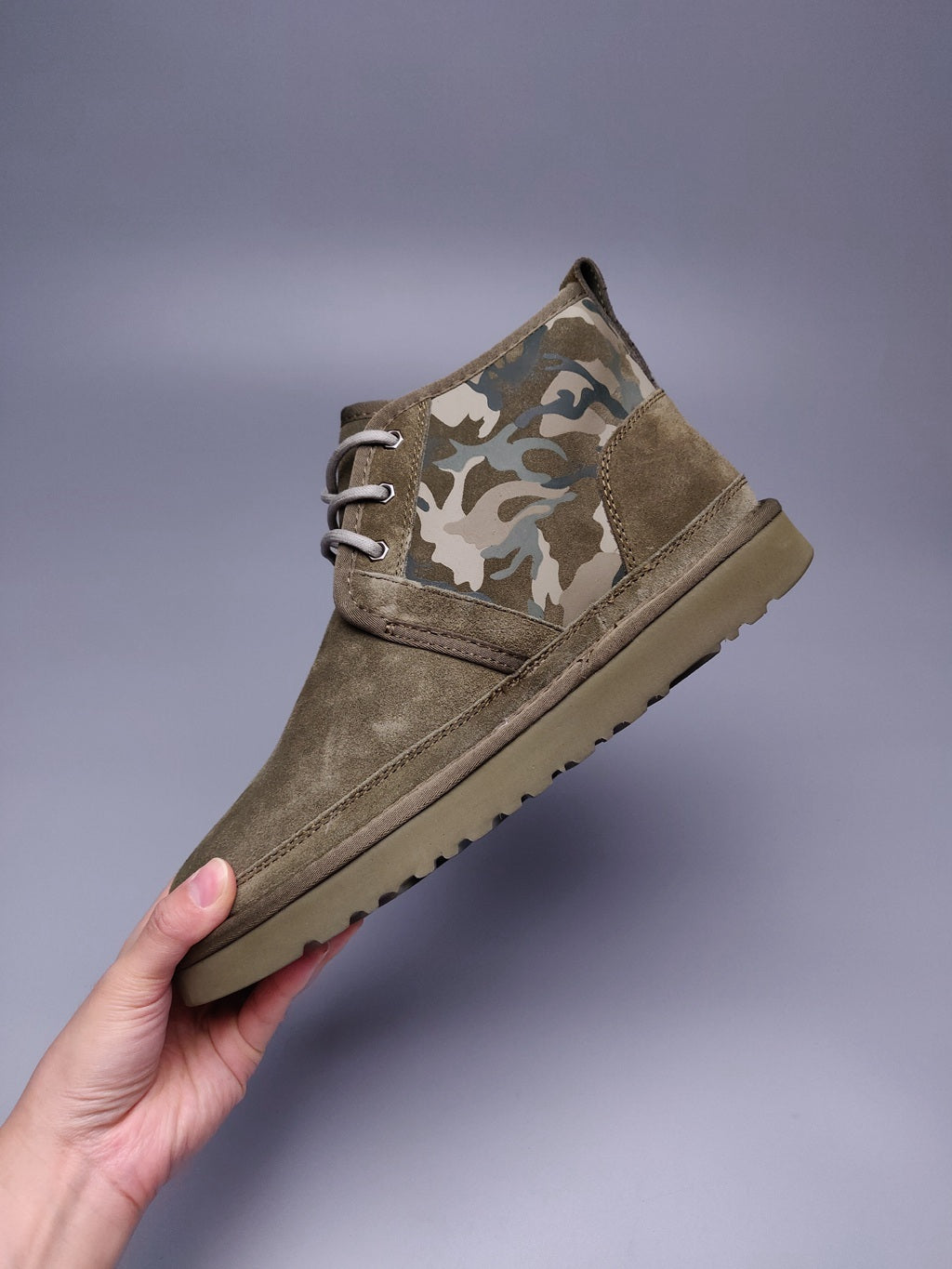 4193 Men's Colorblock Camo Shoes – Army Green