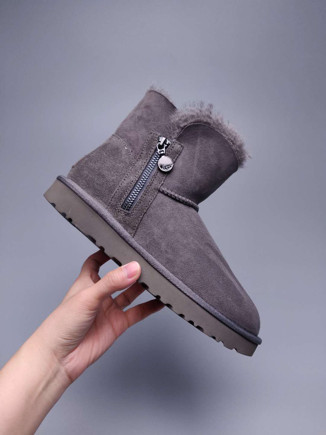 2481 Side-Zip Ankle Boots – Gray