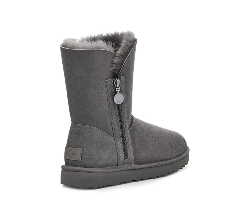 2480 Side-Zip Mid-Calf Boots – Gray