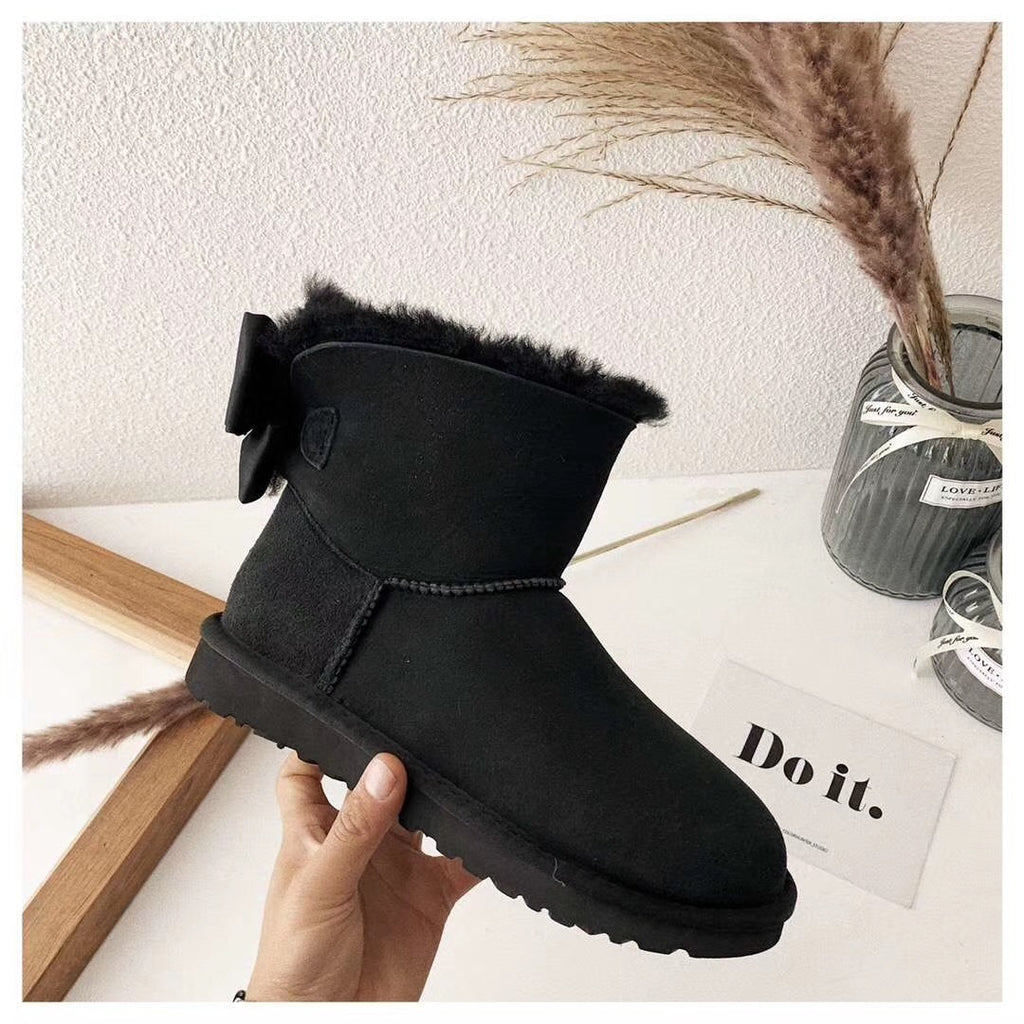 3130 Bow-Detail Ankle Boots – Black