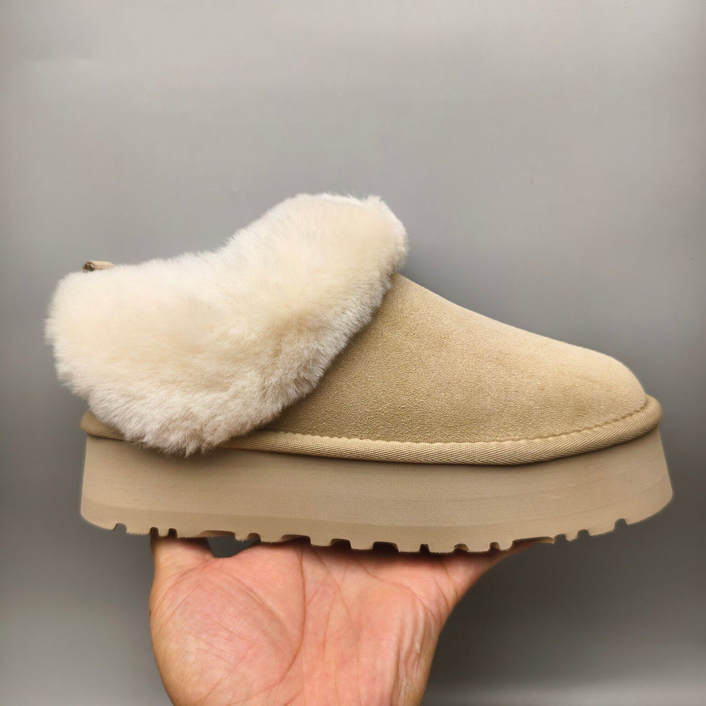 1393 Suede-Style Platform Slip-On Shoes – Sand
