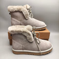 4576 Lace-Up Mid-Calf Casual Boots – Gray