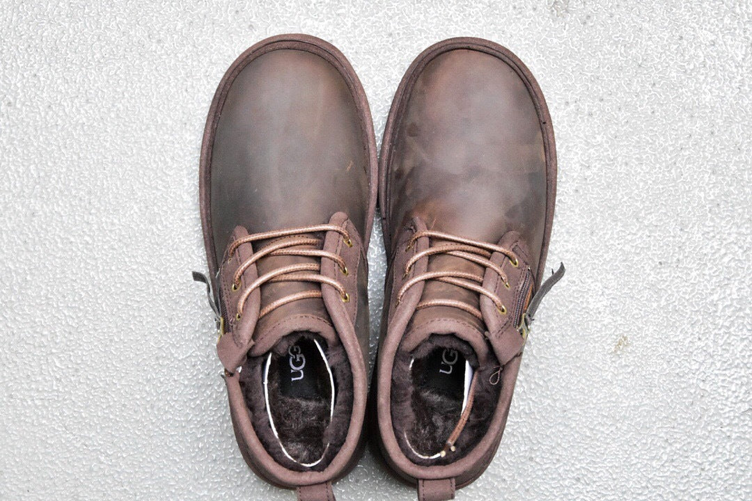 3883 Men's Crazy Horse Leather Zip-Up Shoes