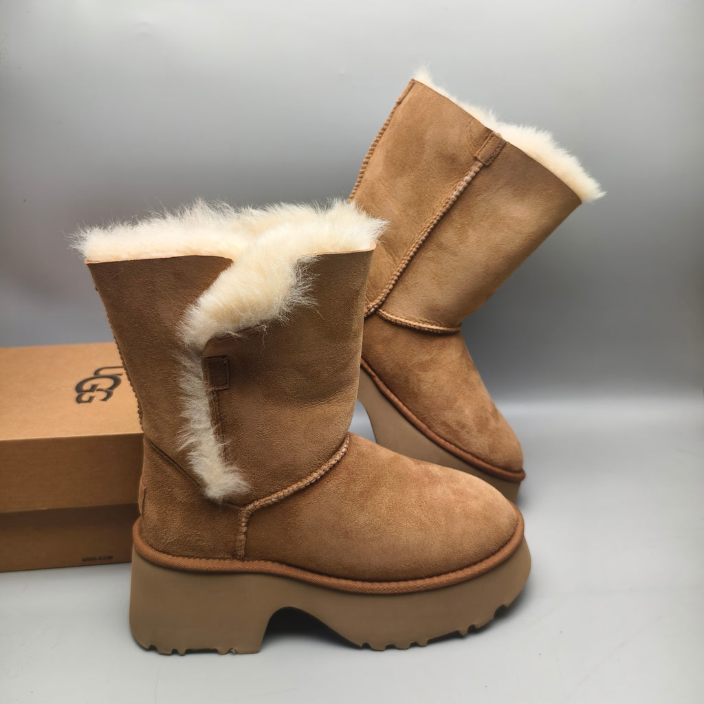 1533 Women's Platform Wedge Mid-Calf Boots – Chestnut