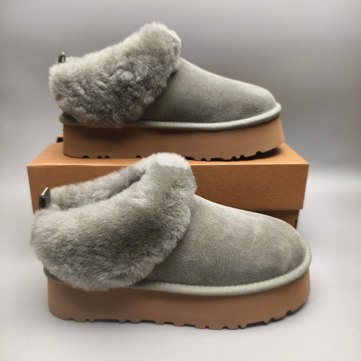 1393 Suede-Style Platform Slip-On Shoes – Green