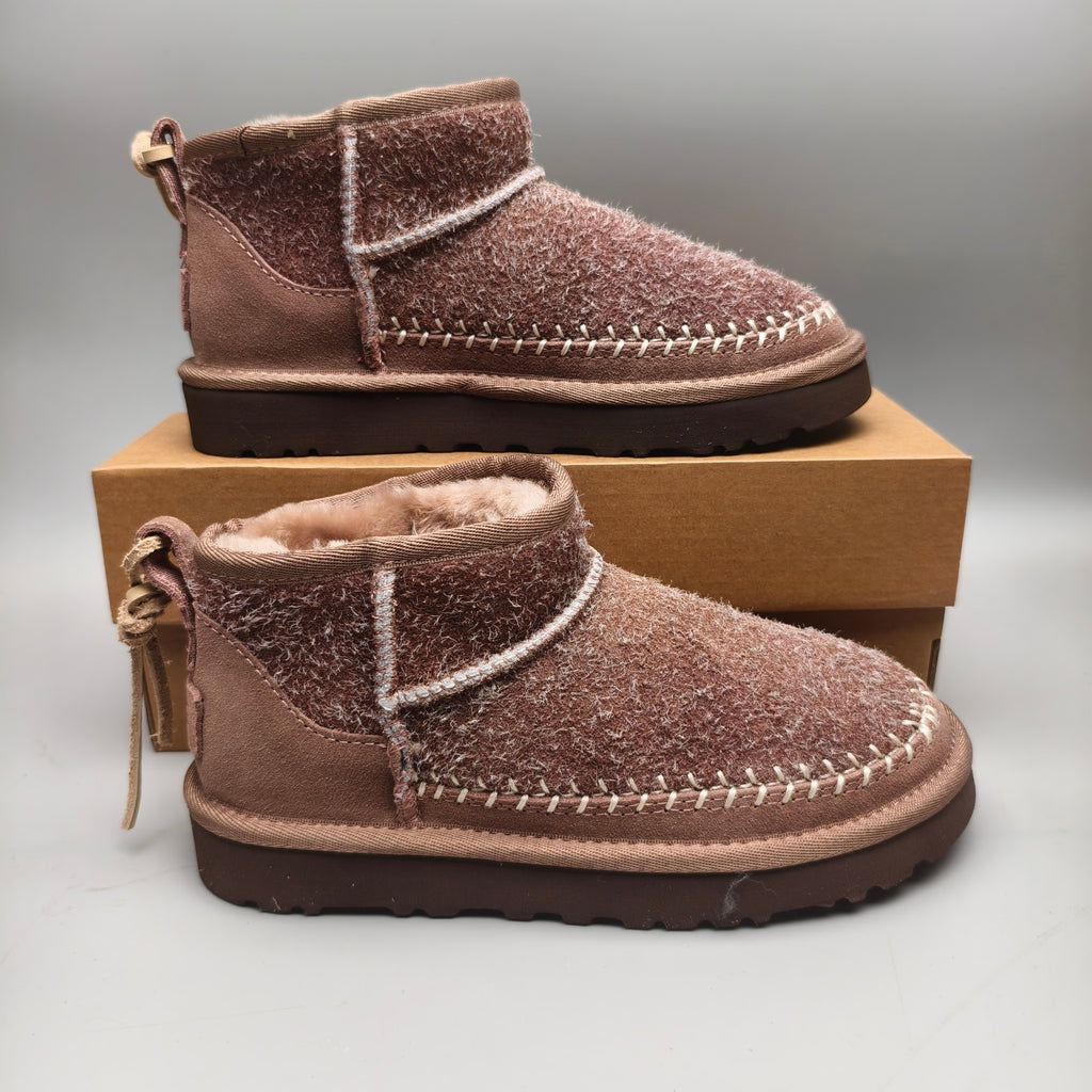 1538 Suede-Style Shoes with Back Strap – Brown