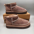 1538 Suede-Style Shoes with Back Strap – Brown