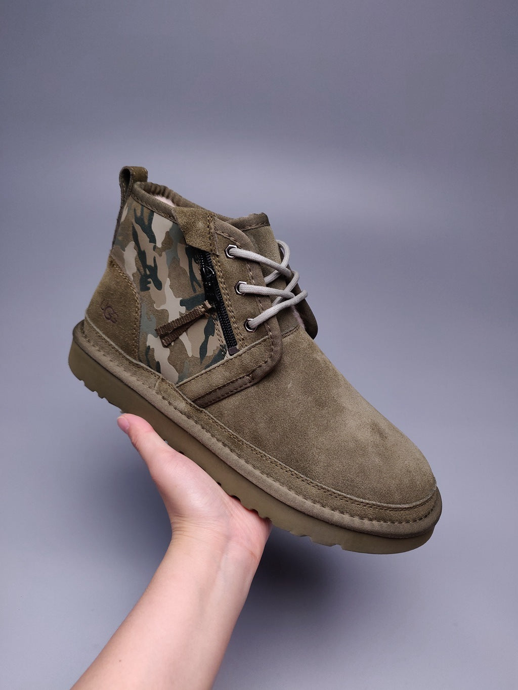 4193 Men's Colorblock Camo Shoes – Army Green