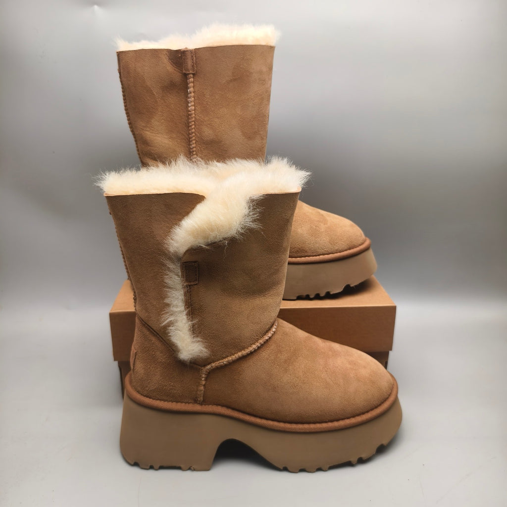 1533 Women's Platform Wedge Mid-Calf Boots – Chestnut