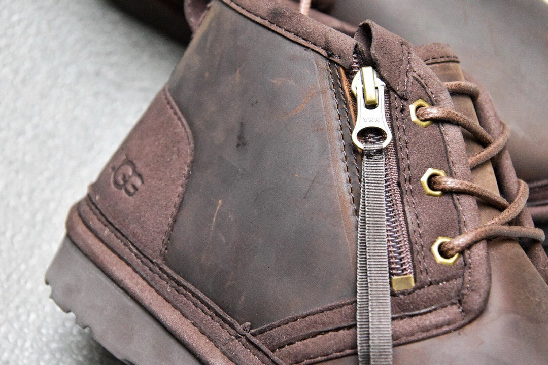 3883 Men's Crazy Horse Leather Zip-Up Shoes