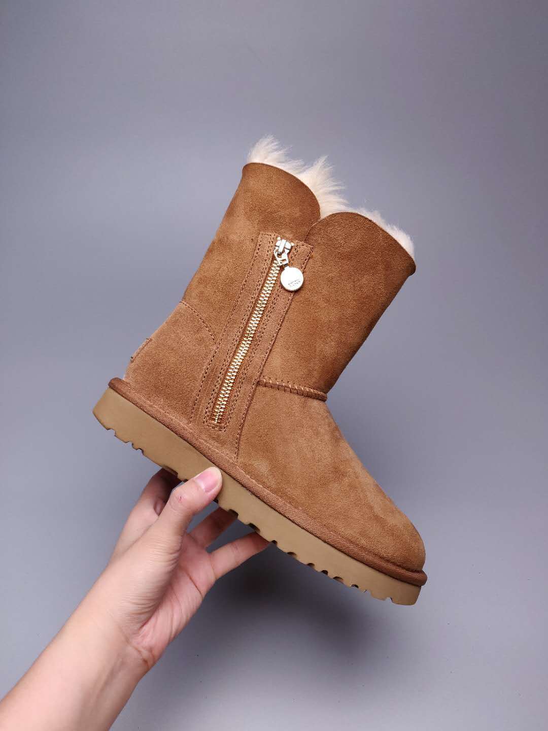 2480 Side-Zip Mid-Calf Boots – Chestnut