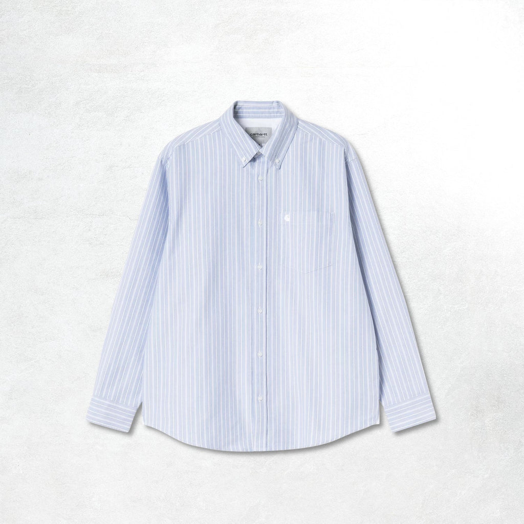 Carhartt WIP L/S Kanan Shirt: Kanan Stripe, Bleach