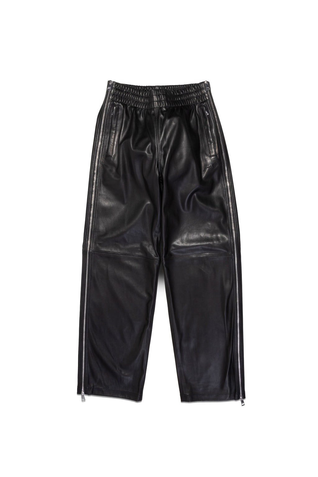 Leather Side Zip Track Pant