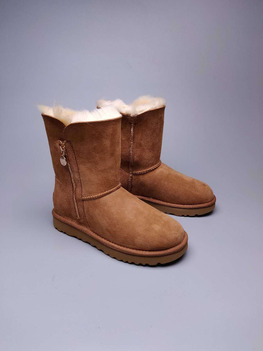 2480 Side-Zip Mid-Calf Boots – Chestnut
