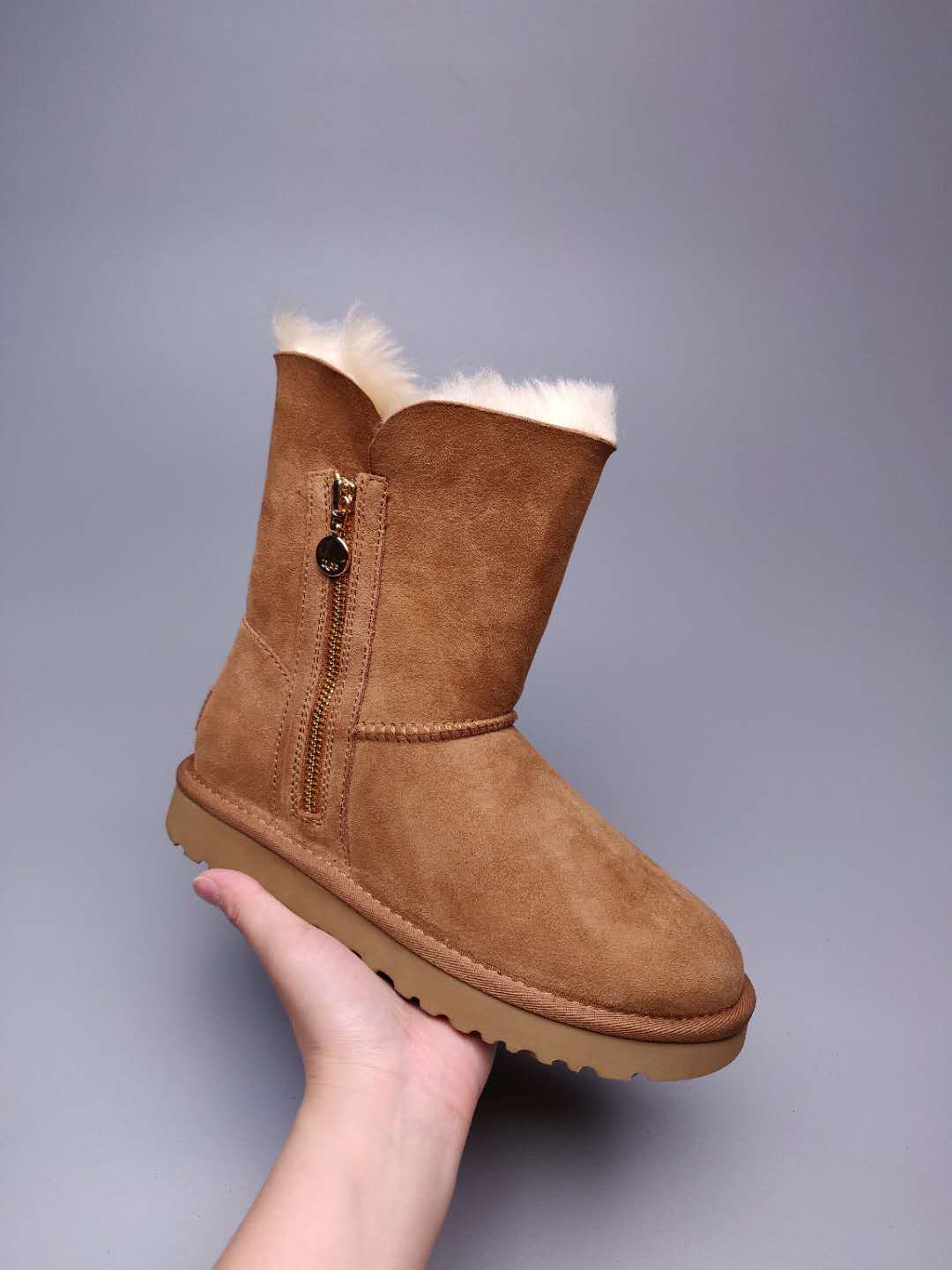 2480 Side-Zip Mid-Calf Boots – Chestnut