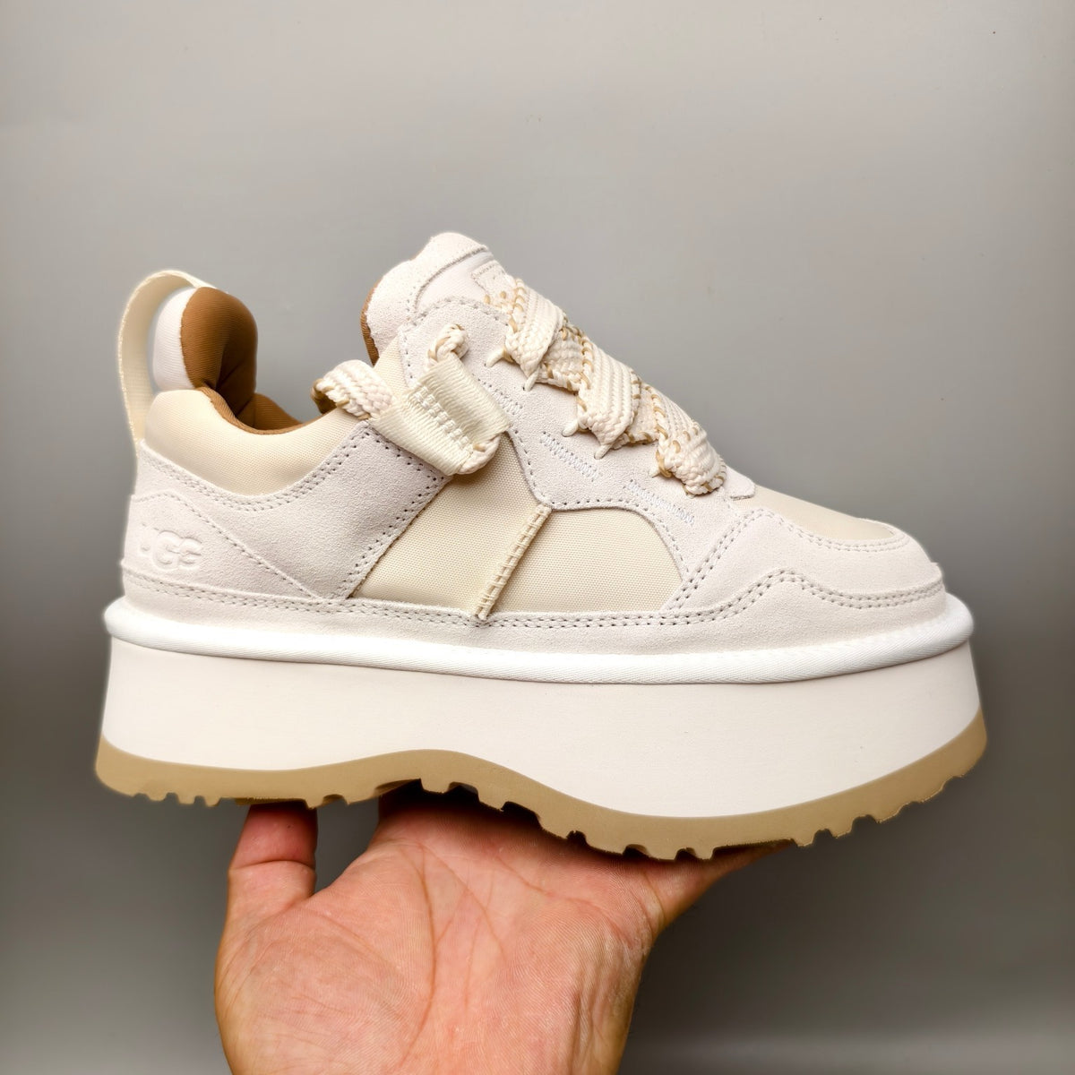1541 Chunky Platform Lace-Up Sneakers – White