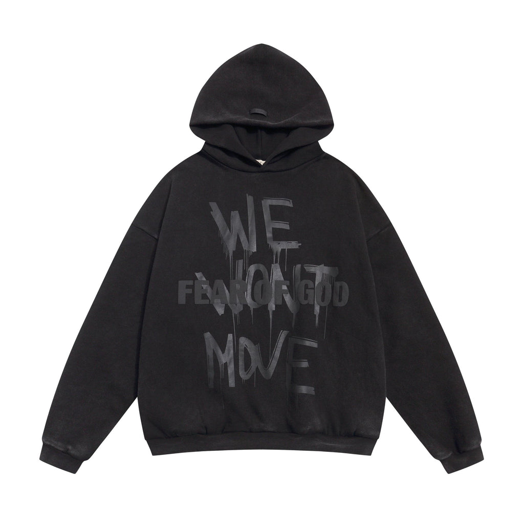 Fear of God Washed Black Side-Pocket Graphic Hoodie